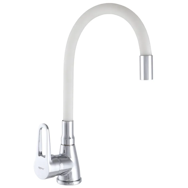 Смеситель для кухни ZERIX SOP7 045 с белым гибким изливом (ZX2668) - Фото 1 Смеситель для кухни ZERIX SOP7 045 с белым гибким изливом (ZX2668) - изображение 1
