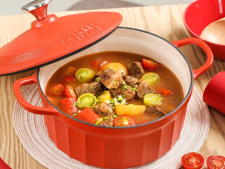 Garnek do gotowania gęsi Buydeem żeliwny emaliowany Koi Red 2.9 l (6950386619232) - obraz 3