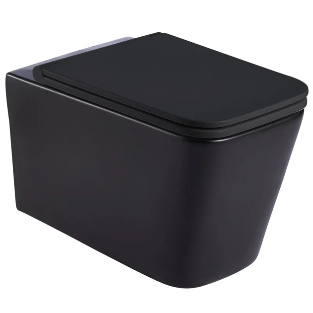 Унітаз підвісний Mixxus Premium Quadro-0302-R Black 530x360x365mm, система змиву RIMLESS (MP6455) - Фото 1 Унітаз підвісний Mixxus Premium Quadro-0302-R Black 530x360x365mm, система змиву RIMLESS (MP6455) - зображення 1