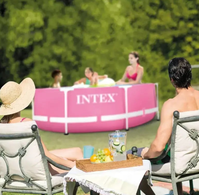 Каркасний басейн Intex Metal Frame 244x76 см розовый (IND-28290) - Фото 8 Каркасний басейн Intex Metal Frame 244x76 см розовый (IND-28290) - изображение 8