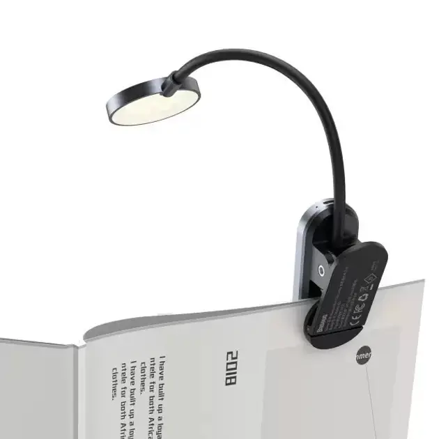 Преміум лампа з кліпсою Baseus Mini Clip Lamp для читання книг на акумуляторі - зображення 4