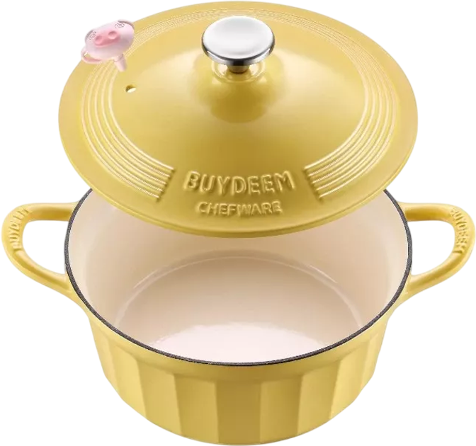 Garnek do gotowania gęsi Buydeem żeliwny emaliowany Mellow Yellow 3.9 l (6950386610109) - obraz 3