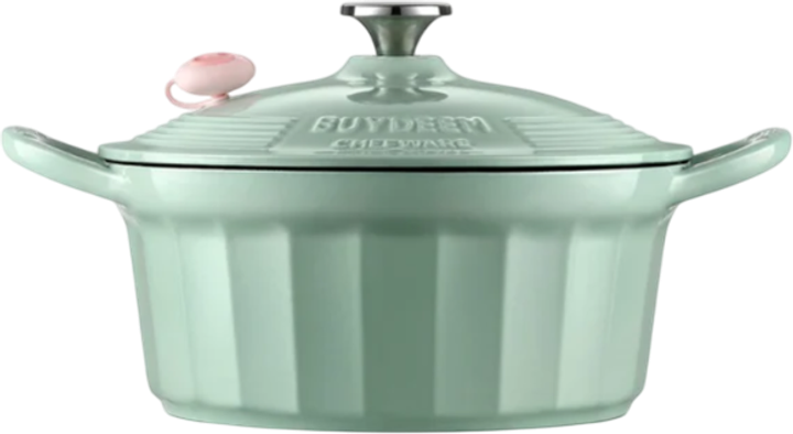 Garnek do gotowania gęsi Buydeem żeliwny emaliowany Cozy Greenish 3.9 l (6950386610093) - obraz 1