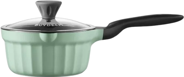 Rondel Buydeem emaliowany ze szklaną pokrywą Cozy Greenish 1.8 l (6950386615524) - obraz 1