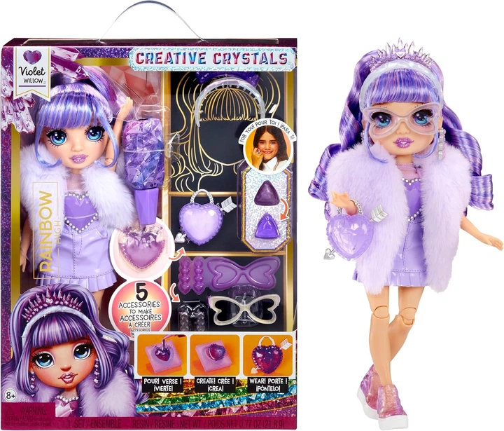Lalka Rainbow High Creative Crystals Fashion Doll Violet (121404) (0035051121404) - obraz 2