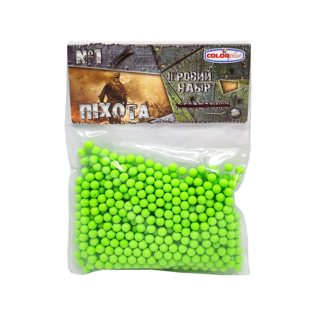 Пластиковые пульки для детского оружия Colorplast 1-153 6 мм 500 шт (Салатовый) - изображение 3