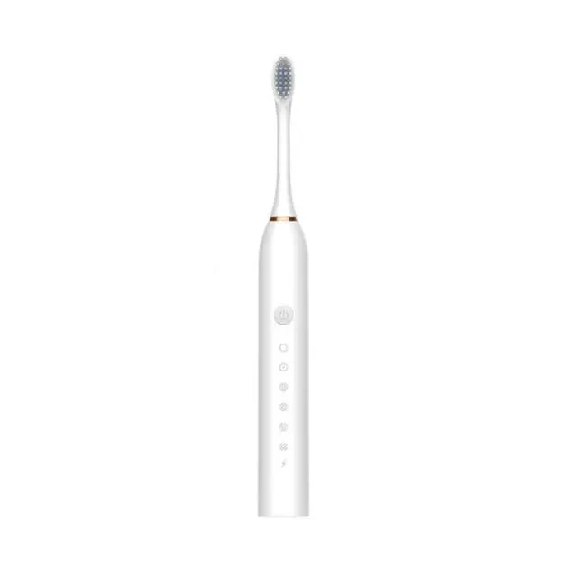 Біла Електрична зубна щітка Sonic Toothbrush Х-3 ультразвукова акумуляторна 4 змінні насадки в комплекті - Фото 1 Біла Електрична зубна щітка Sonic Toothbrush Х-3 ультразвукова акумуляторна 4 змінні насадки в комплекті - зображення 1