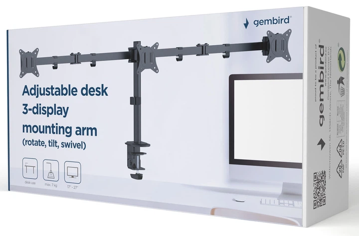 Кронштейн для монитора Gembird MA-D3-01 - Фото 3 Кронштейн для монитора Gembird MA-D3-01 - изображение 3