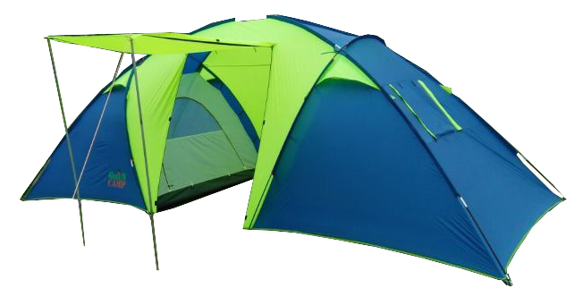 Туристичний шестимісний намет для походів GreenCamp 1002 синьо-салатовий - Фото 1 Туристичний шестимісний намет для походів GreenCamp 1002 синьо-салатовий - зображення 1