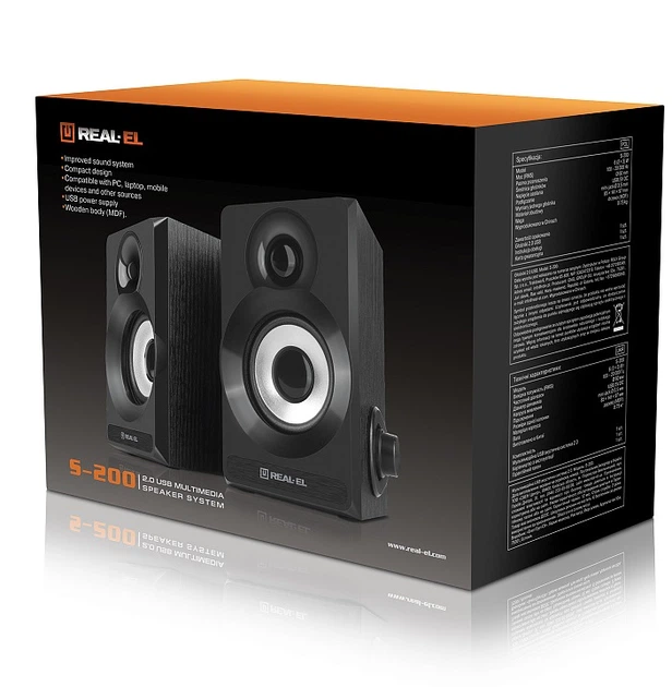 Акустическая система REAL-EL S-200 Black - Фото 10 Акустическая система REAL-EL S-200 Black - изображение 10