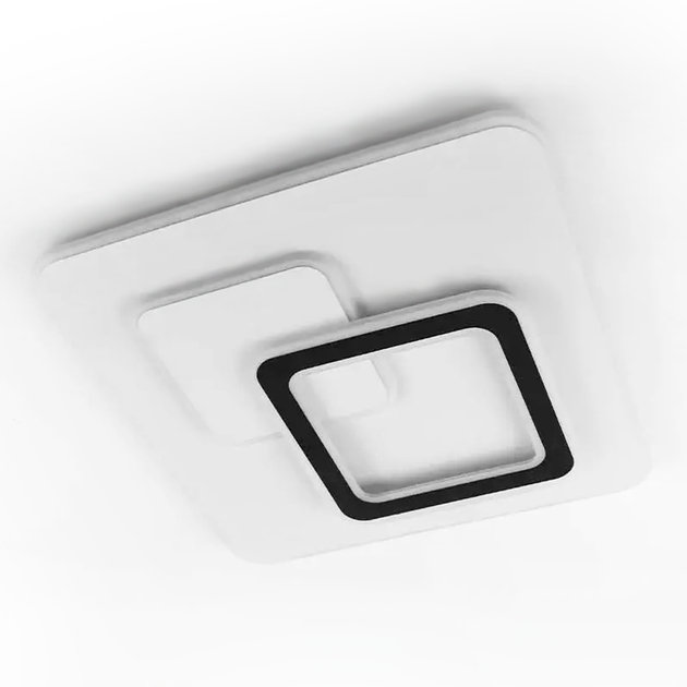 Керована світлодіодна LED люстра Esllse UNIVERSE 85W S ON/OFF "три квадрати" 450х450х51мм біла + чорна 5600Lm - Фото 4 Керована світлодіодна LED люстра Esllse UNIVERSE 85W S ON/OFF "три квадрати" 450х450х51мм біла + чорна 5600Lm - зображення 4