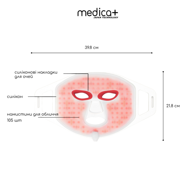 LED-маска для мікрострумової та світлотерапії LEDMask 8X (Medica+) - изображение 2