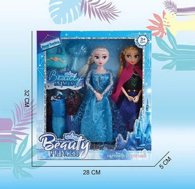 Ляльки Ельза та Анна Крижане серце Frozen з платтями й аксесуарами