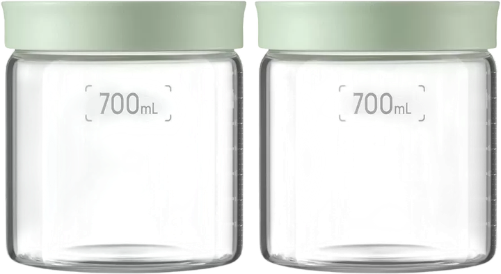Zestaw słoików Buydeem szklanych Cozy Greenish 2 x 700 ml (ZES6950386612554) - obraz 1