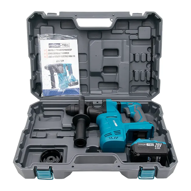 Мощный аккумуляторный перфоратор PROFI-TEC PPBH2520 POWERLine: с АКБ 20V 4.0 Ач (007364) - изображение 10