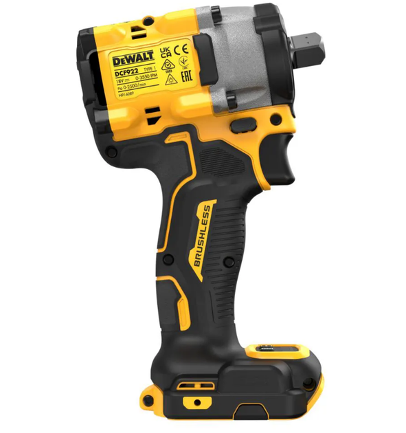 Гайковерт ударный аккумуляторный бесщёточный DeWALT DCF922N: 406 Нм, 18В, 1400/2500 об/мин - изображение 3