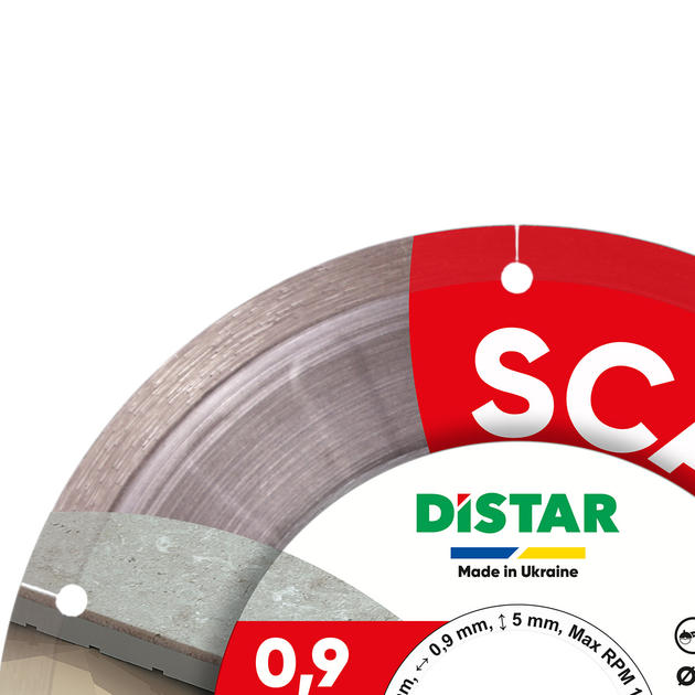Диск алмазный отрезной Distar 1A1R 100 Scalpel: 100x0.9x22,23мм, керамика, керамогранит (11120158027) - Фото 2 Диск алмазный отрезной Distar 1A1R 100 Scalpel: 100x0.9x22,23мм, керамика, керамогранит (11120158027) - изображение 2