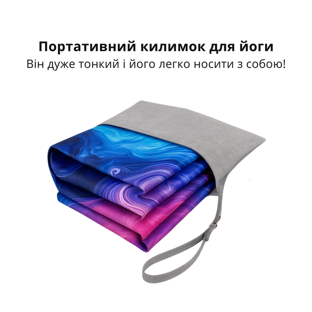 Коврик для йоги и фитнеса, складной мягкий коврик из каучука и замши, спортивный каремат, Синий, DYM-037 - изображение 5
