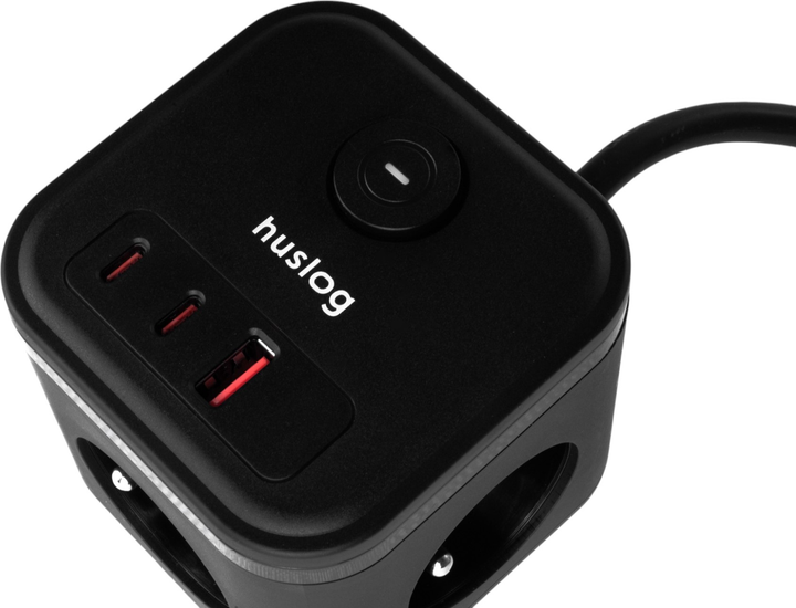 Przedłużacz Huslog HUS1002 Cube Extension Cord PD 20W Black (OWN000065) - obraz 11