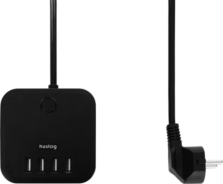 Подовжувач Huslog EMX-190224 extension cord with 3 sockets 1.5 m Black (BIE002967) - зображення 3