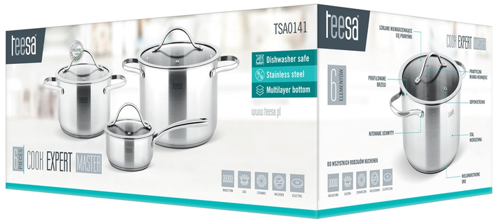 Zestaw garnków Teesa Cook Expert Master TSA0141 6 elementów (5901890061636) - obraz 8