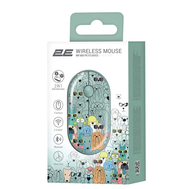 Миша бездротова 2E MF300 Pets Dogs Silent WL BT Green (2E-MF300WPETSGN) - зображення 2