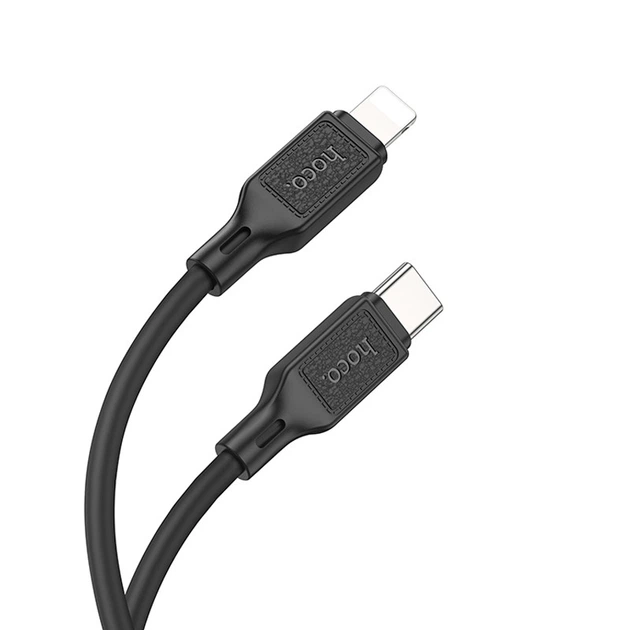 Дата кабель HOCO X90 Cool silicone Type-C to Lightning 20W (1m) (Black) (219773) - изображение 3