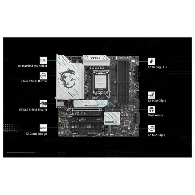Материнська плата MSI B860M Gaming Plus WiFi з роз'ємом 1851 - зображення 3