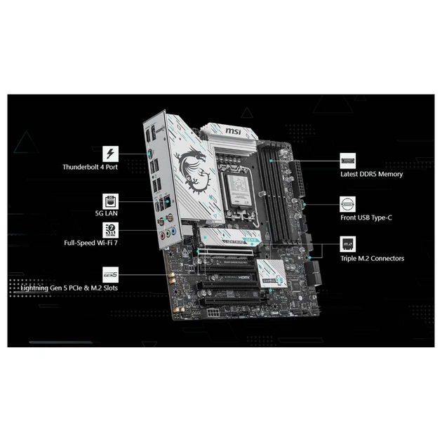 Материнська плата MSI B860M Gaming Plus WiFi з роз'ємом 1851 - зображення 4