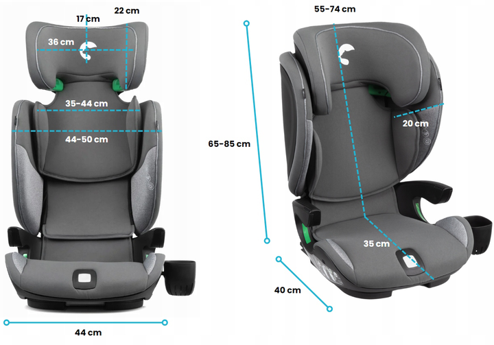 Fotelik samochodowy Kidnort Natt DS-010647 100-150 cm szary (5902983631231) - obraz 6