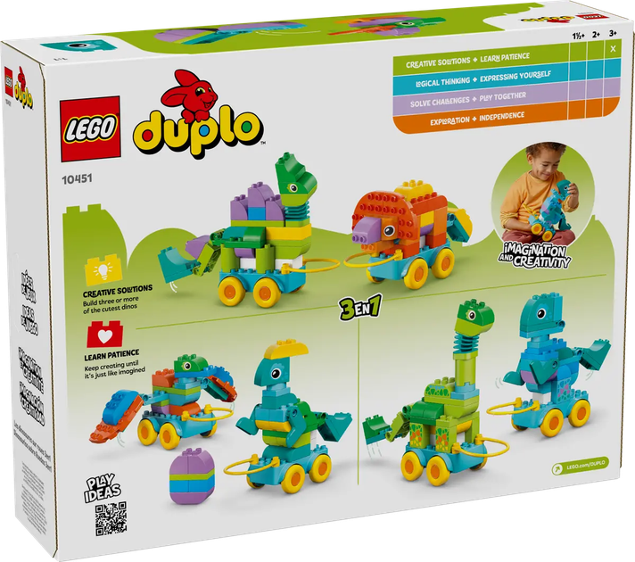 Конструктор LEGO Duplo Динозаври на колесах 3в1 108 елементів (10451) - зображення 6