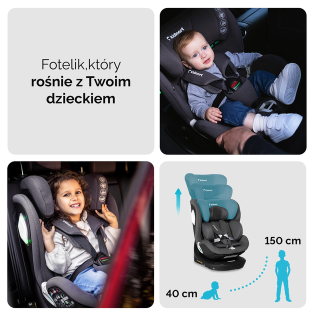 Автокрісло Kidnort Orn DK-080737 40-150 см чорне (5902983624875) - зображення 11