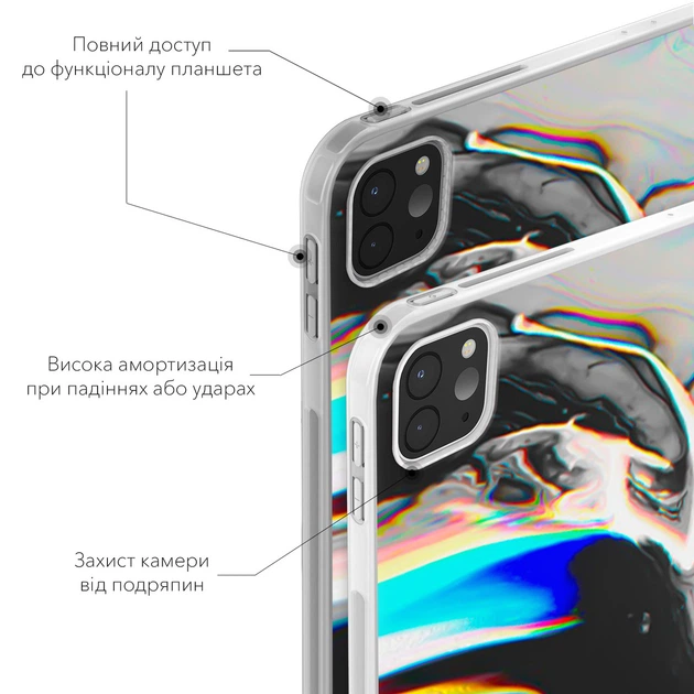 Чохол книжка, обкладинка для планшета Apple iPad 11" A16 2025 (Райдужний мармур) 11th епл айпад 11 generation - зображення 7
