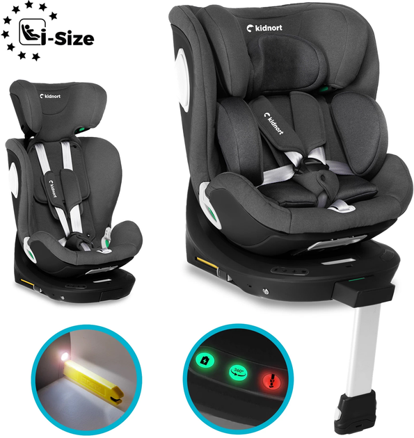 Fotelik samochodowy Kidnort Orn DK-080837 40-150 cm ciemnoszary (5902983624882) - obraz 3