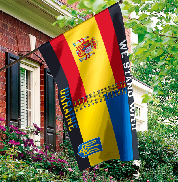Прапор України - Іспанії Postcardua Stand With Ukraine CUA-42 - Фото 2 Прапор України - Іспанії Postcardua Stand With Ukraine CUA-42 - зображення 2