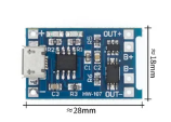 Преобразователи напряжения Micro USB Плата Заряда 1s модуль li-ion чіп 4056 18650 Lithium зарядного пристрою - изображение 3