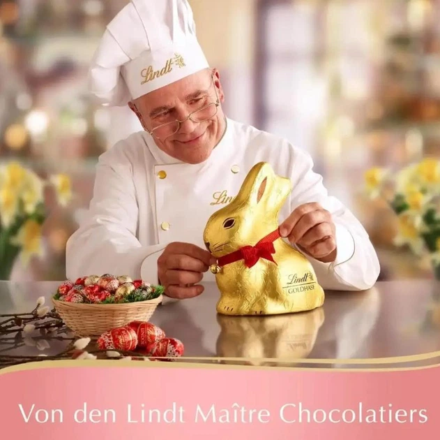 Шоколадний кролик Lindt Gold Bunny Goldhase Glamour Edition Milk Chocolate Easter Bunny 200г - зображення 5
