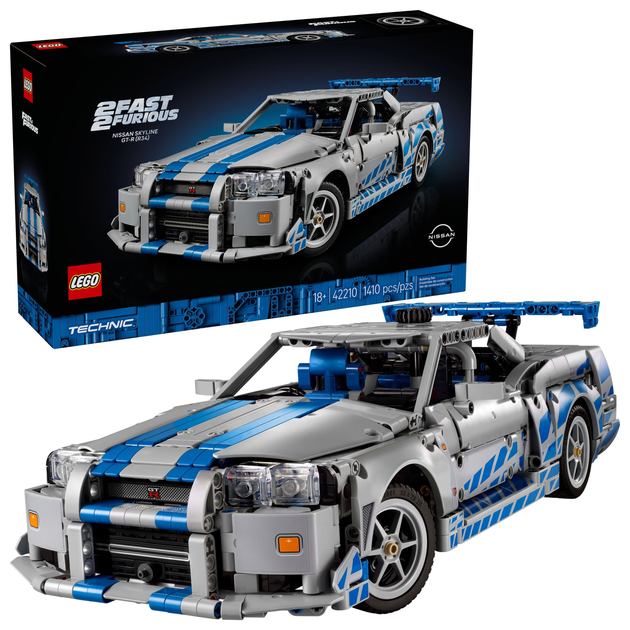Klocki konstrukcyjne LEGO Technic Samochód Nissan Skyline GT-R (R34) z filmu Za szybcy, za wściekli 1410 elementów (42210) - obraz 2