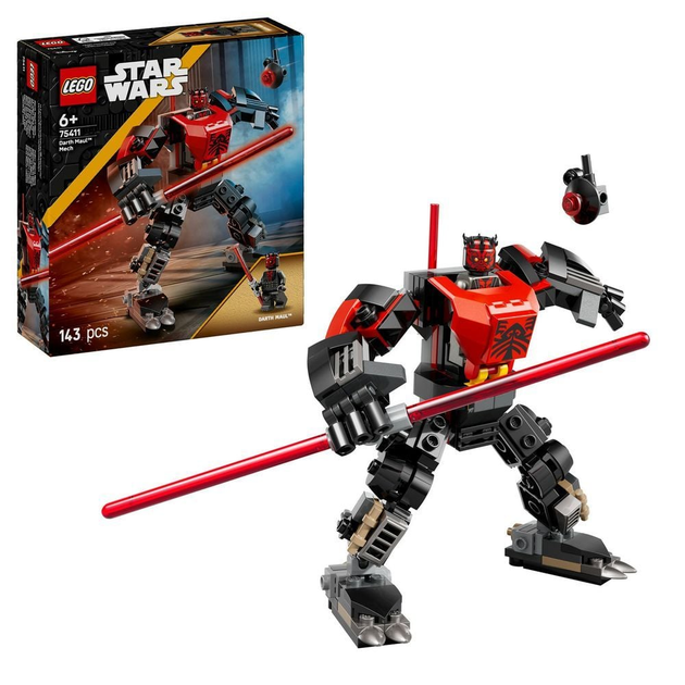 Klocki konstrukcyjne LEGO Star Wars Mech Dartha Maula 143 elementy (75411) - obraz 2