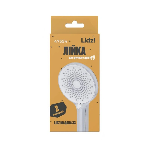 Лийка для ручного душа Lidz Niagara 32 круглая хромированная для ванной комнаты душевая головка (600937) - изображение 9