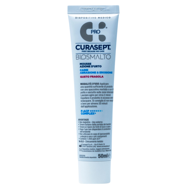 Мус CURASEPT BIOSMALTO CARIES ABRASION&EROSION інтенсивна дія проти карієсу та стирання ремінералізуючий полуниця 50 мл - зображення 2