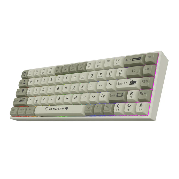 Ігрова механічна клавіатура Ajazz AK680 в Сірому кольорі з RGB підсвічуванням Червоні свічі Hot Swap 68 клавіш - изображение 2