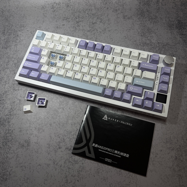 Клавіатура механічна бездротова Ajazz Ak820 PRO Purple з RGB та підтримкою HOT SWAP - изображение 2