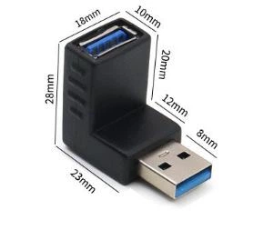 Переходник USB 3.0 Вертикальный тип А Male/Female, угловой, 90 ° градусов Черный - изображение 2