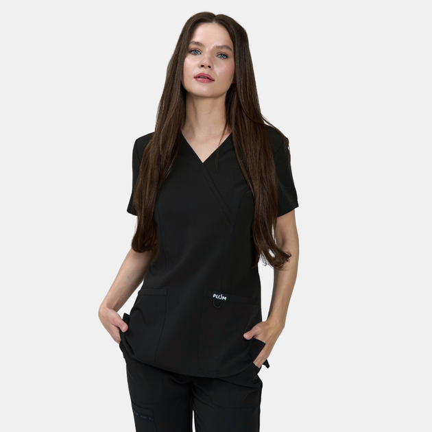 Жіночий медичний костюм Plum чорний XL - изображение 2