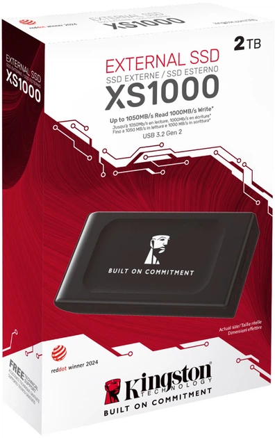 SSD диск Kingston XS1000 BoC Portable SSD 2TB USB 3.2 Gen 2 Black