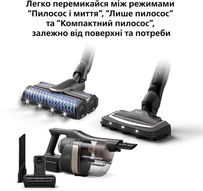 Акумуляторний пилосос Philips AquaTrio Серія 9000 XW9463/10 - зображення 5