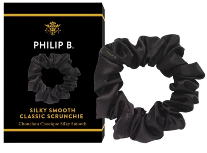 Gumka do włosów Philip B. Smooth Scrunchies czarna 1 szt (850014170585) - obraz 1