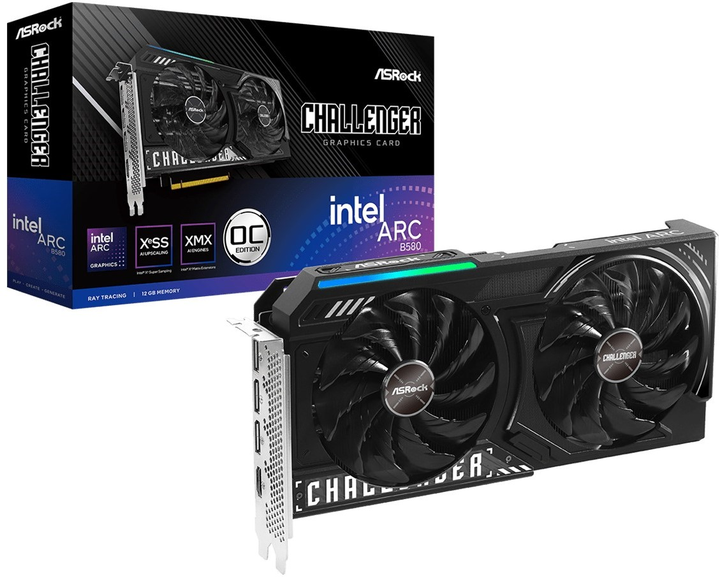 Karta graficzna ASRock PCI-Ex Intel Arc B580 Challenger OC 12GB GDDR6 (192bit) (2740/19000) (HDMI, 3 x DisplayPort) (B580 CL 12GO) - obraz 6