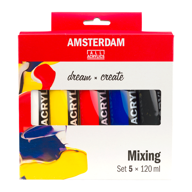 Набір акрилових фарб, AMSTERDAM STANDARD, MIXING SET, 5*120мл, Royal Talens 8712079468330 17791904 - Фото 1 Набір акрилових фарб, AMSTERDAM STANDARD, MIXING SET, 5*120мл, Royal Talens 8712079468330 17791904 - зображення 1
